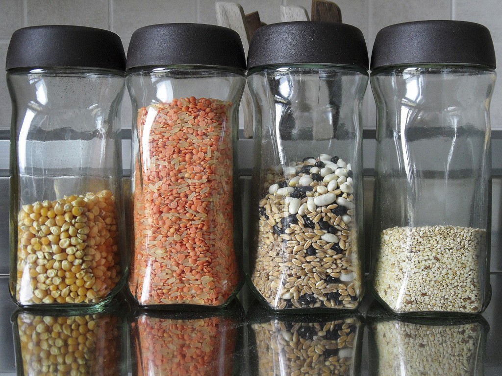 jars on kitchen counter
