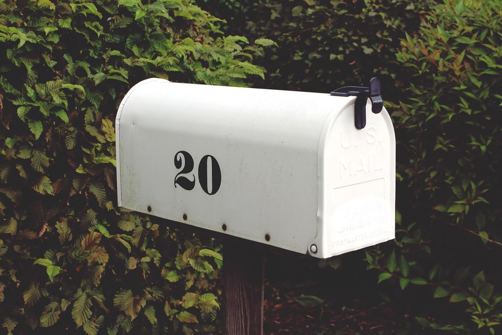 Mailbox with a 20 on the site in Austin