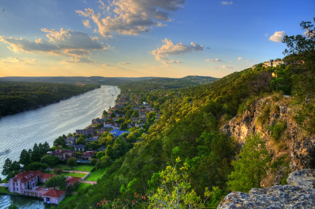 Just south of Northwest Hills, this shot from the top of Mount Bonnell beautifully displays the area's hilly topography. Photo credit Flickr user Randall Chancellor.