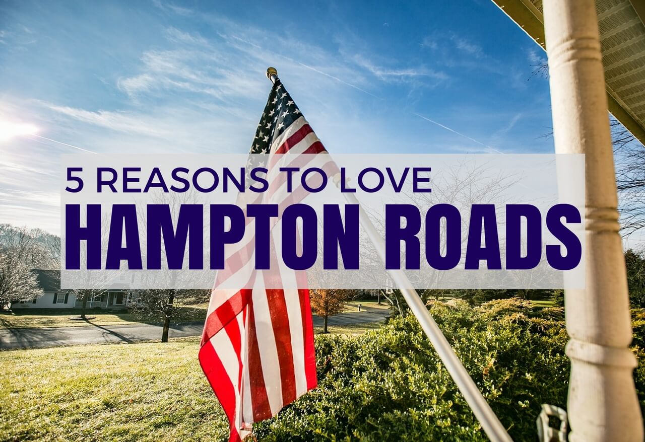 An American flag in front of a home in Hampton roads