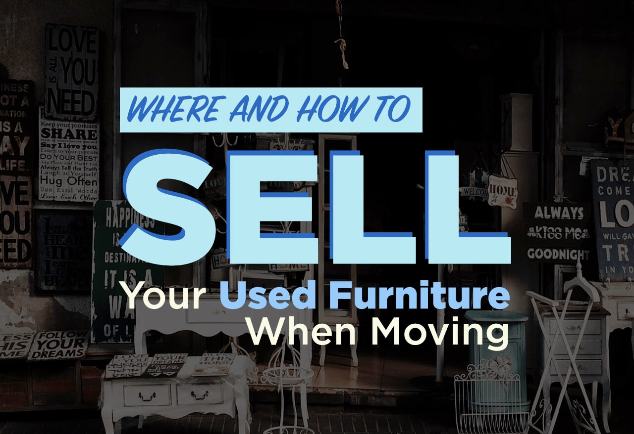 Room full of used furniture for sale