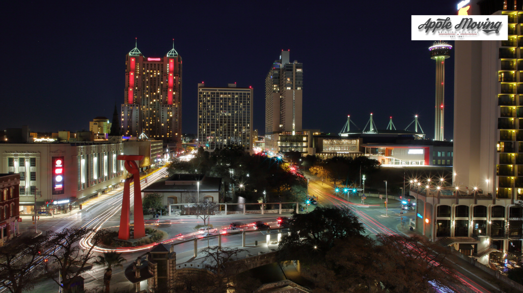 Skyline in San Antonio, Texas during night time