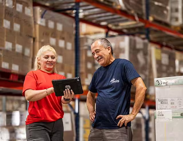 workers at a commercial storage facility